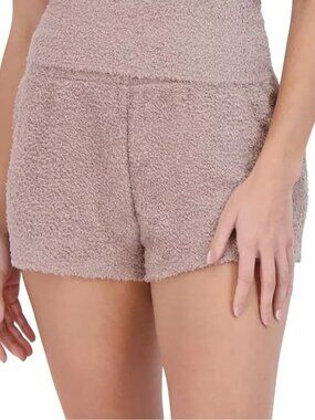 Women's Bark Fuzzy Imported Polyester Pull-on Cozy Bottoms Chenille Sleep Shorts